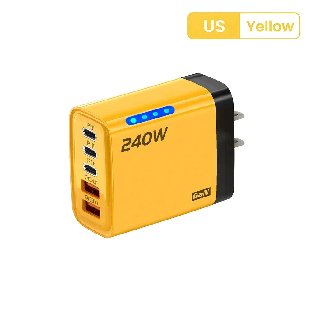 Cargador GaN 240W USB-C 5 en 1 — Carga Rápida Universal