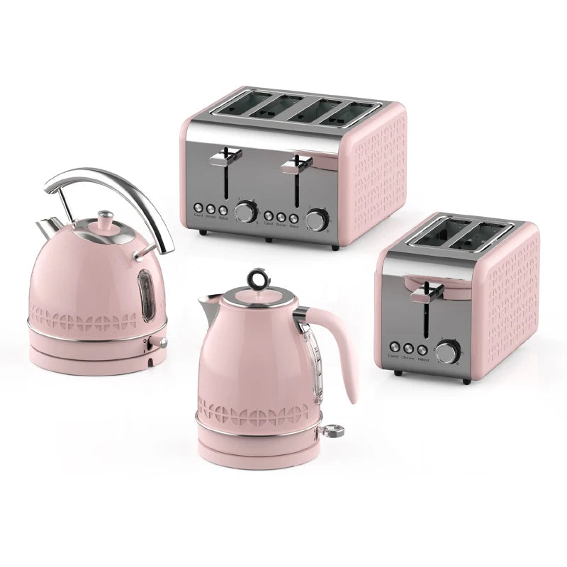 Set Retro de Cocina Eléctrico — Hervidor, Tostadora, Licuadora y Juguera