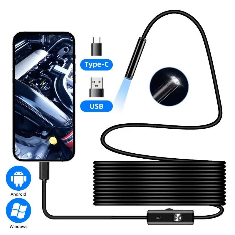 Cámara Endoscopio USB Impermeable — Inspección con 6 LEDs - LuxeMater