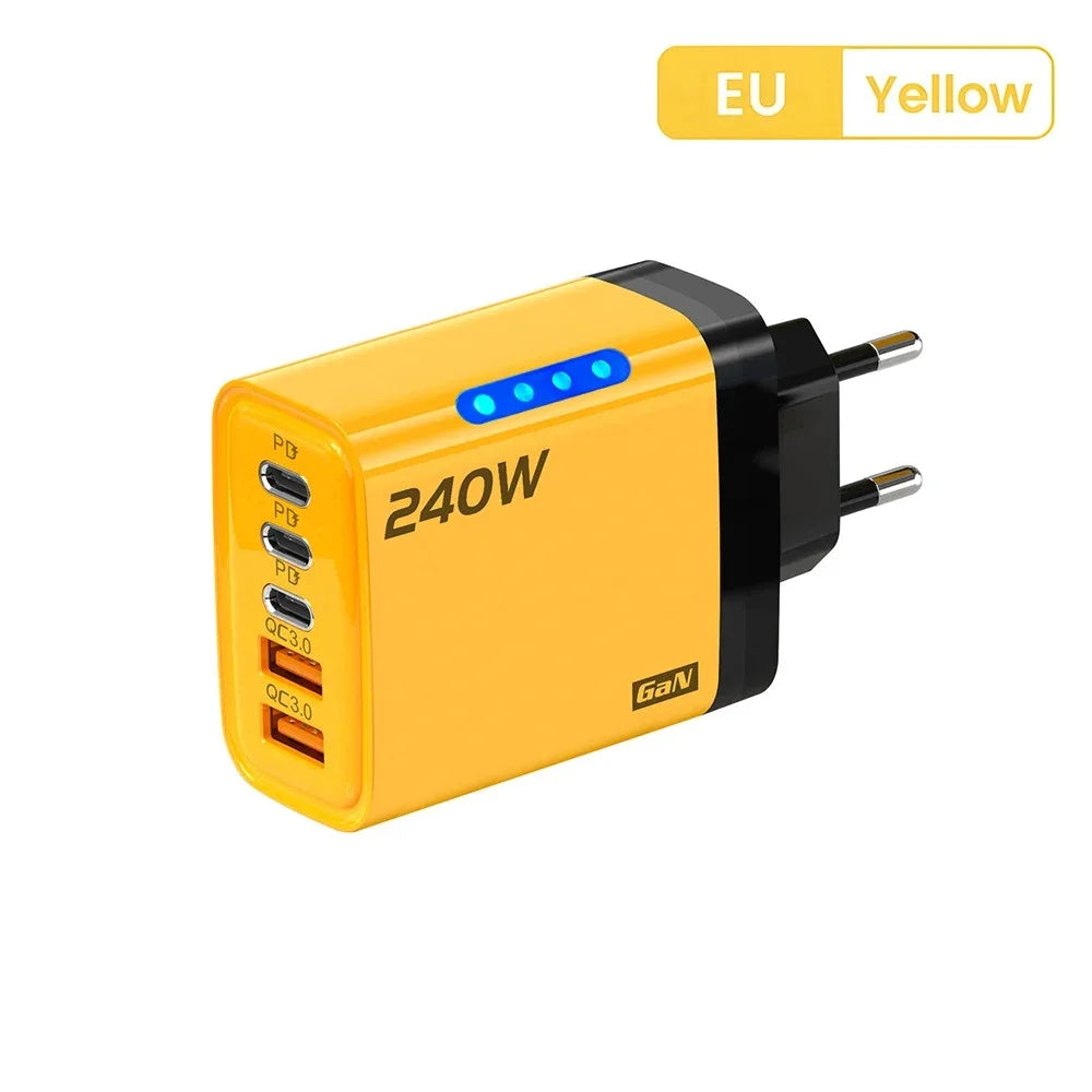 Cargador GaN 240W USB-C 5 en 1 — Carga Rápida Universal