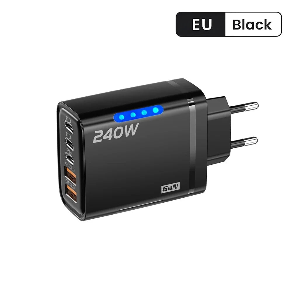 Cargador GaN 240W USB-C 5 en 1 — Carga Rápida Universal