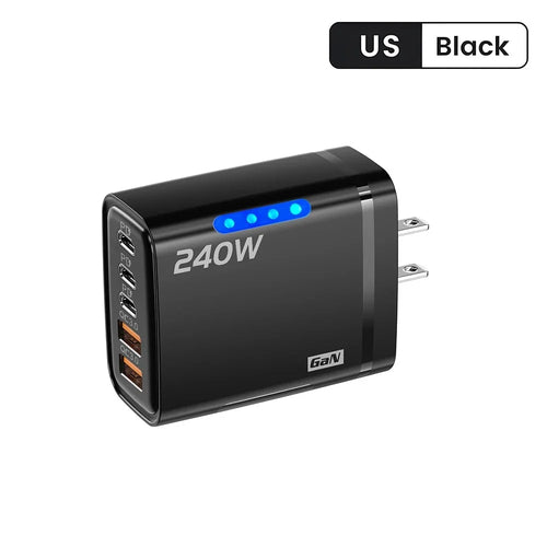 Cargador GaN 240W USB-C 5 en 1 — Carga Rápida Universal